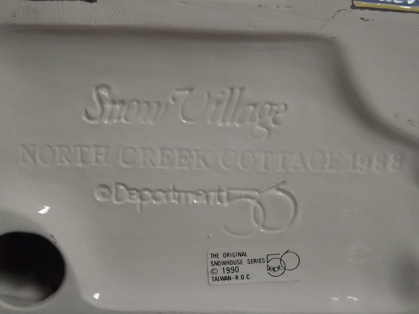 Vintage 1988 Snow Village North Creek Cottage: Illuminated Figurine with Box & COA