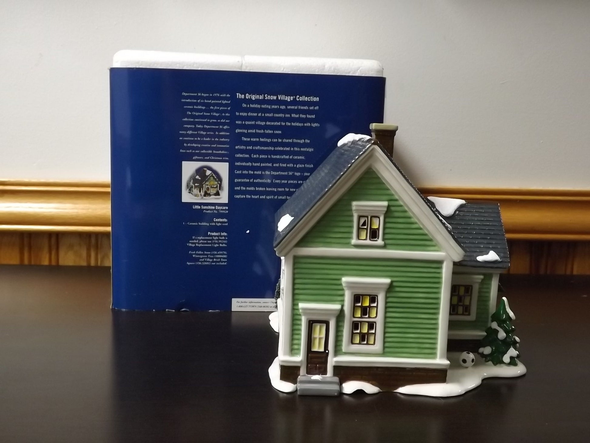Vintage Snow Village: Little Sunshine Daycare, Illuminated Building with Box & COA