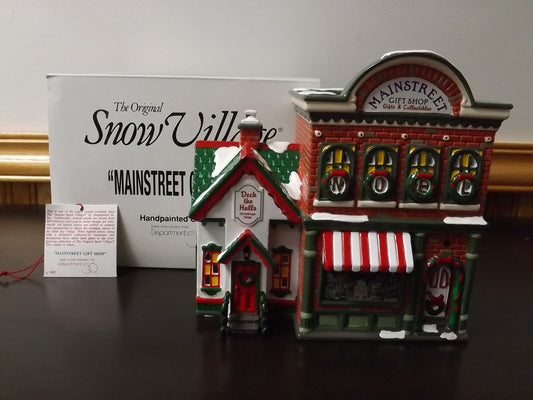 Vintage 1997 Snow Village Mainstreet Gift Shop Illuminated Figurine (With Box & COA)