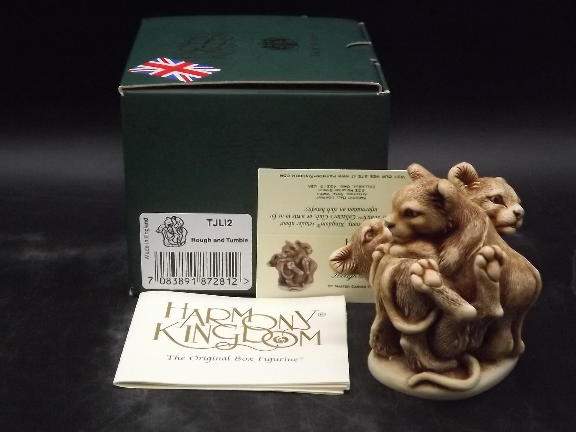 Vintage Harmony Kingdom Lion Cub Figurine: "Rough and Tumble" TJLI2