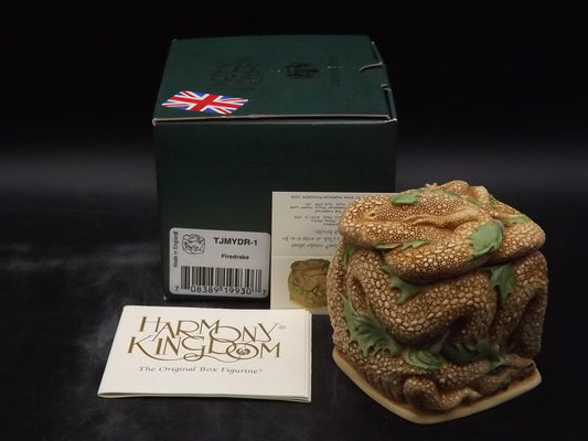 Vintage Harmony Kingdom "Fire Drake" Dragon Limited Edition of 2500 Jest Figurine TJMYDR with original box and COA. Excellent condition.