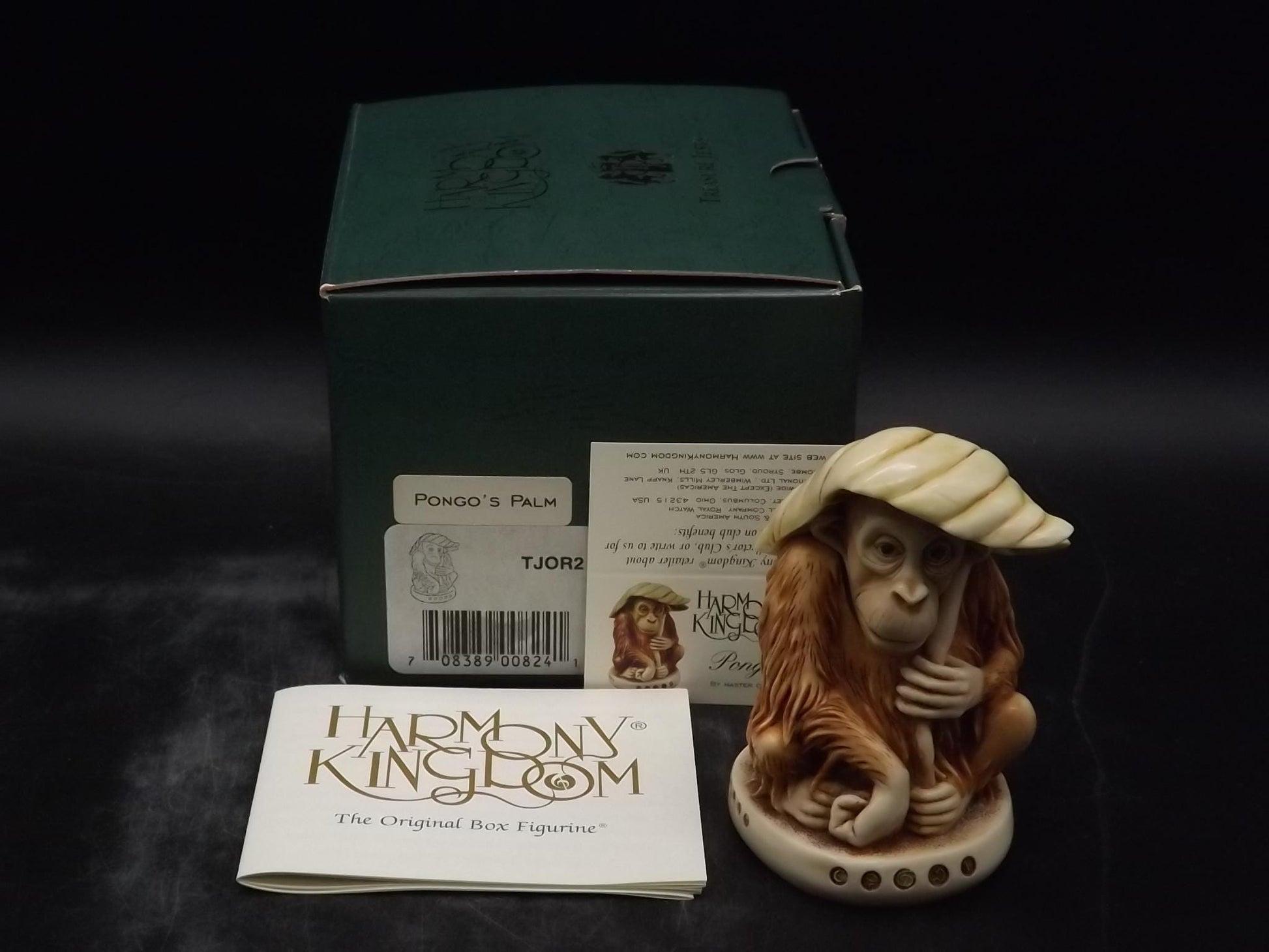 Retired 2000 Harmony Kingdom "Pongo's Palm" piece Excellent condition with original box and COA.