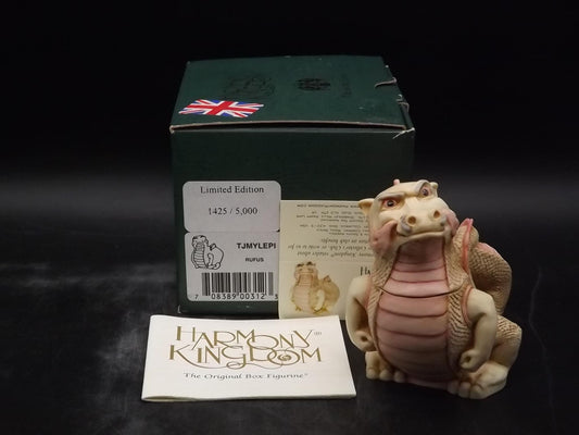 Vintage Harmony Kingdom "Rufus" Limited Edition #1425 of 5000 pieces Jest Figurine TJMYLEPI with original box and COA. Excellent condition.