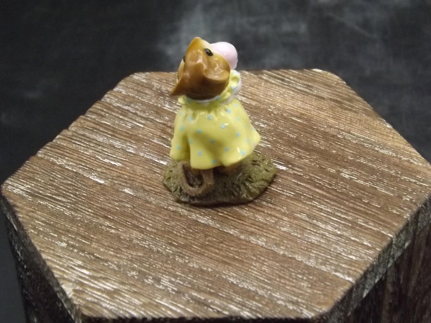 Vintage Wee Forest Folk Mouse Figurine: "Yummy" Strawberry Ice Cream