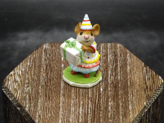 Vintage Wee Forest Folk Mouse Figurine: "Party Girl" Special Color, Limited Edition