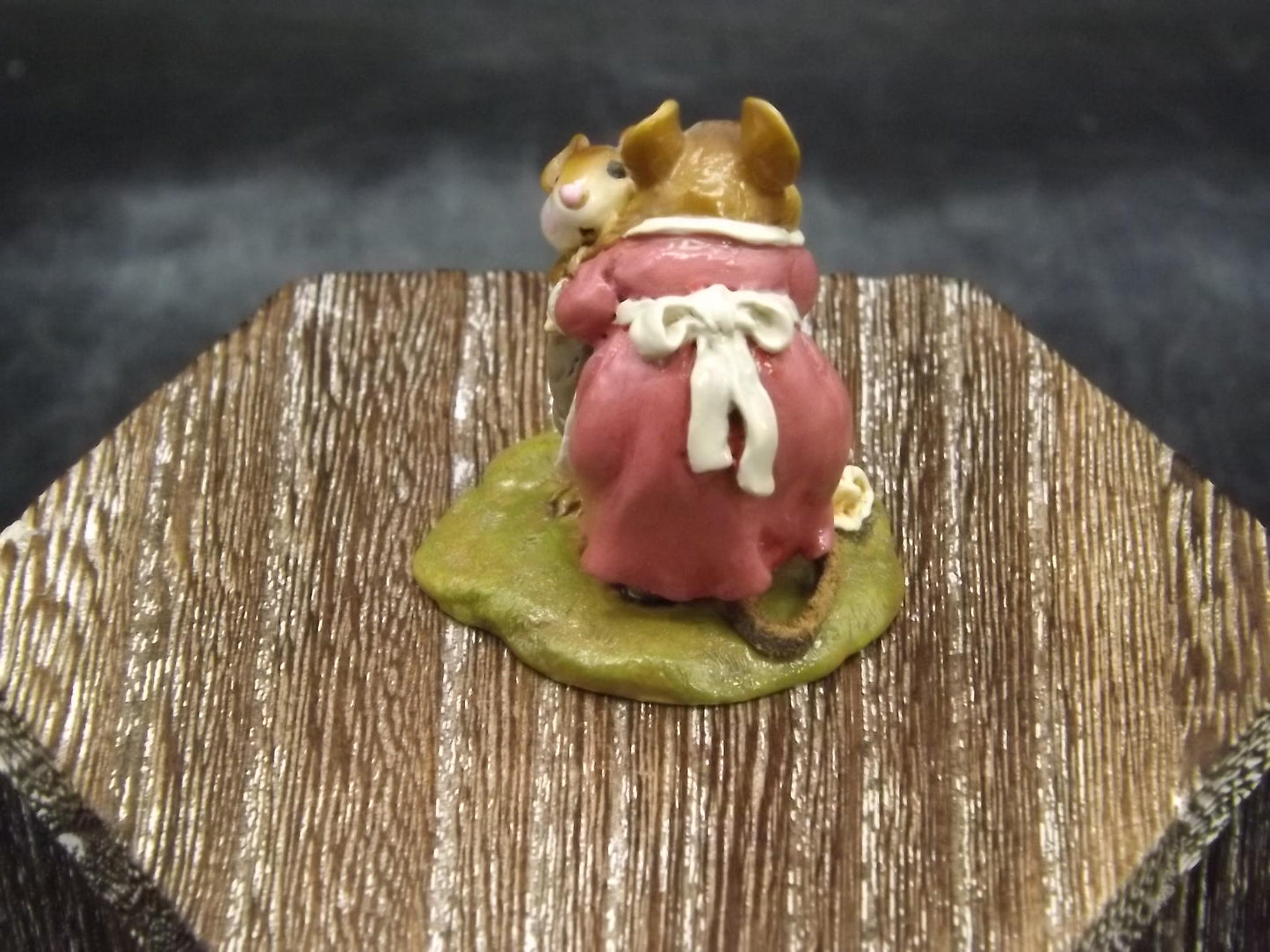 Vintage Wee Forest Folk Figurine: "A Big Hug" Mouse Miniature