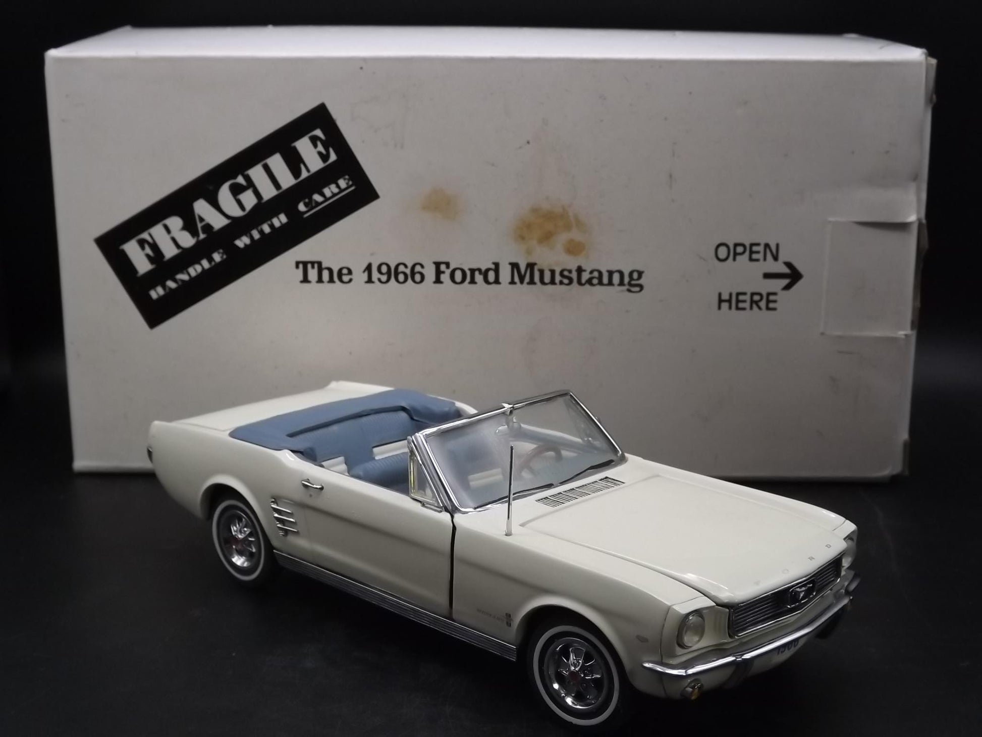 Vintage Danbury Mint 1966 Ford Mustang Convertible Diecast Model with Box