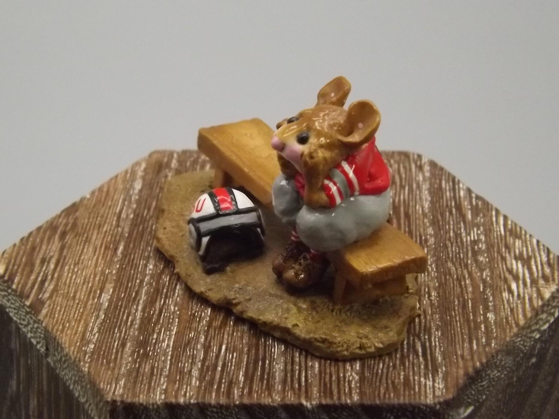 Vintage 1996 Wee Forest Folk Mouse: OSU Football Player Figurine