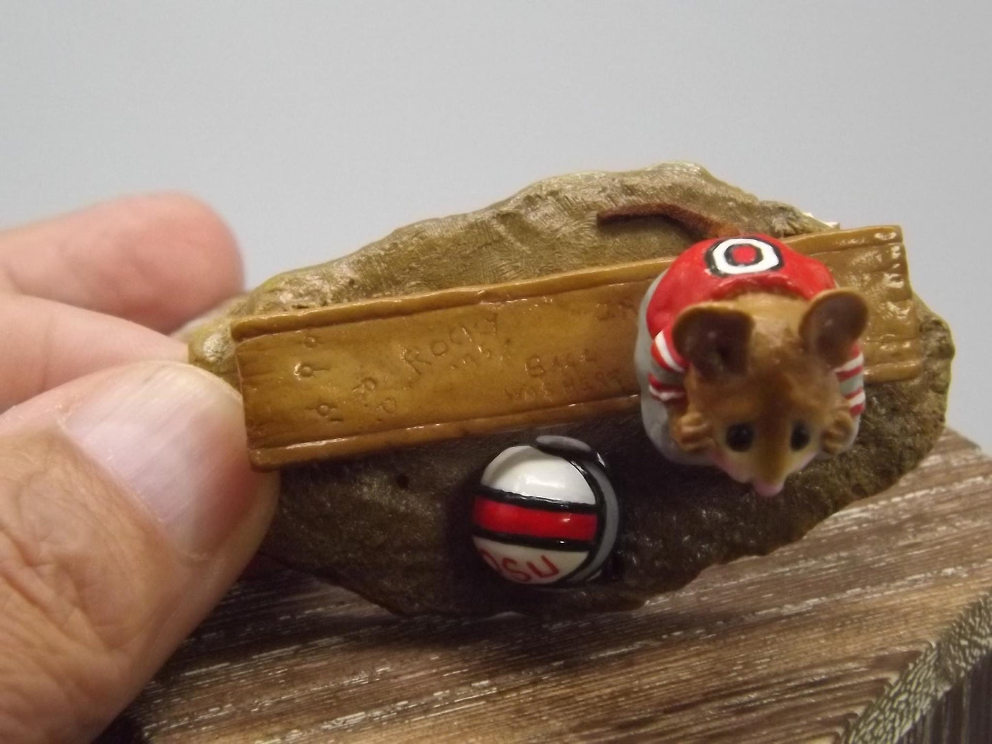 Vintage 1996 Wee Forest Folk Mouse: OSU Football Player Figurine