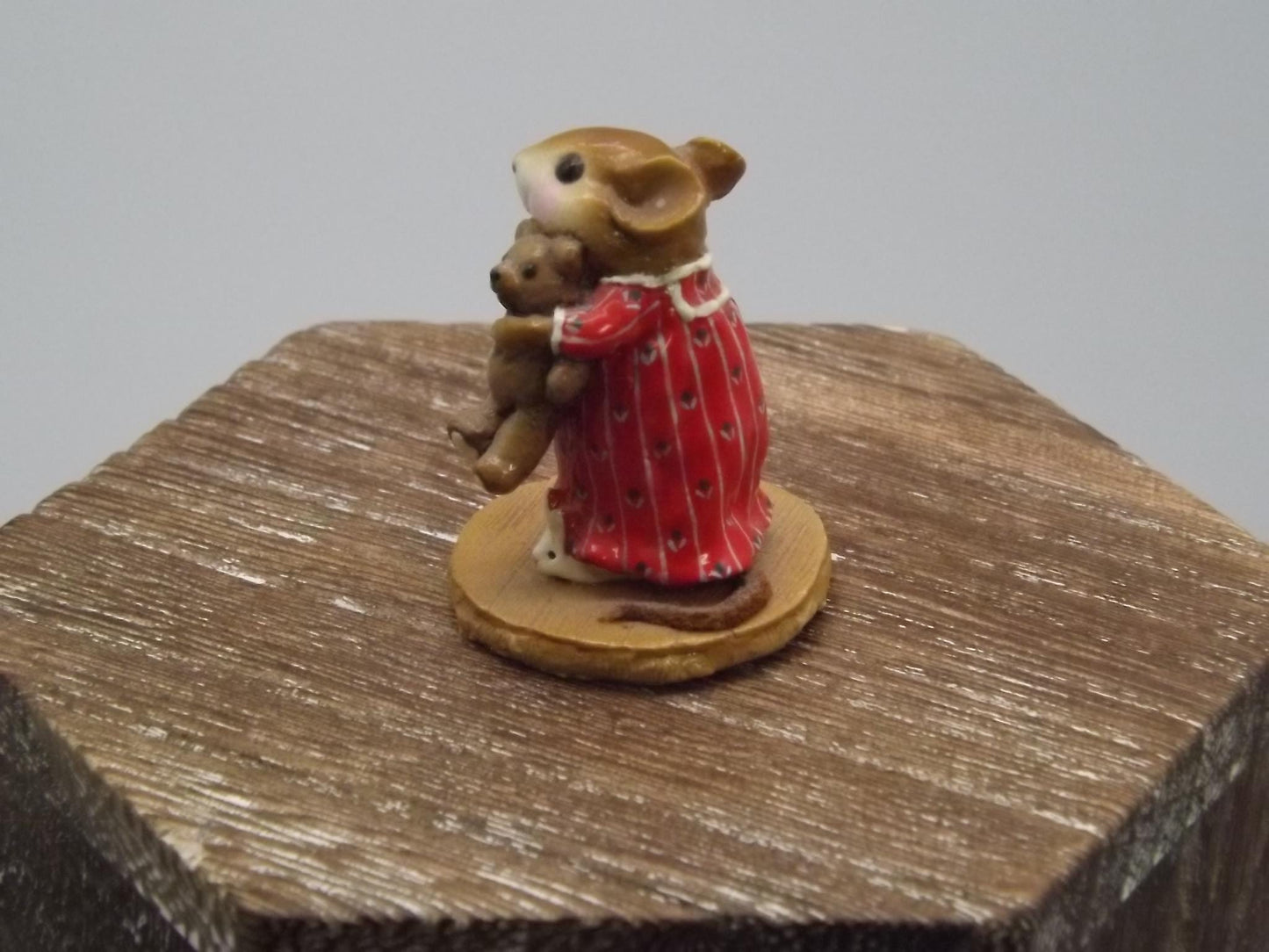 Vintage Wee Forest Folk Mouse Figurine: Mousey's Bunny Slippers, 1996