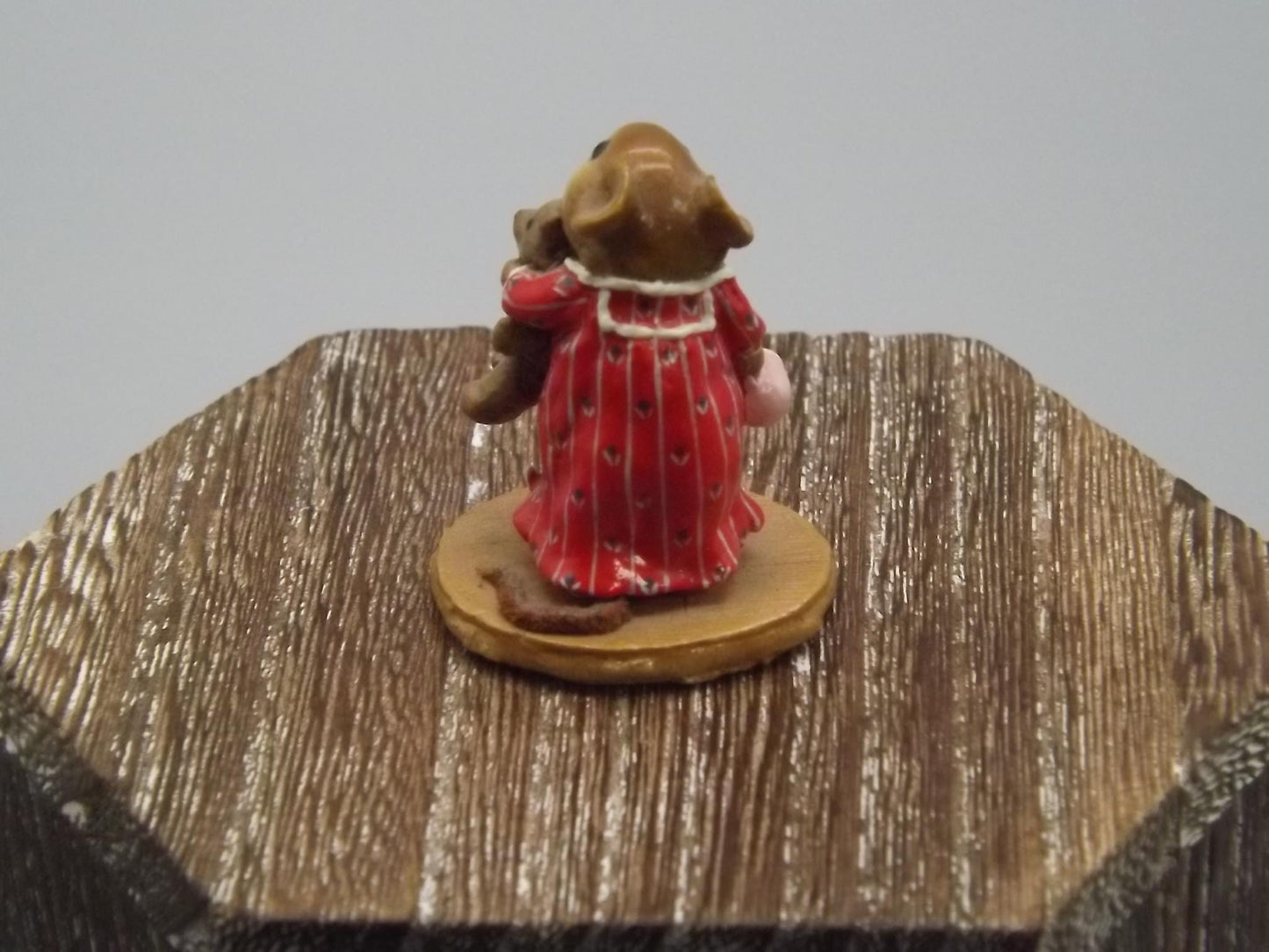 Vintage Wee Forest Folk Mouse Figurine: Mousey's Bunny Slippers, 1996