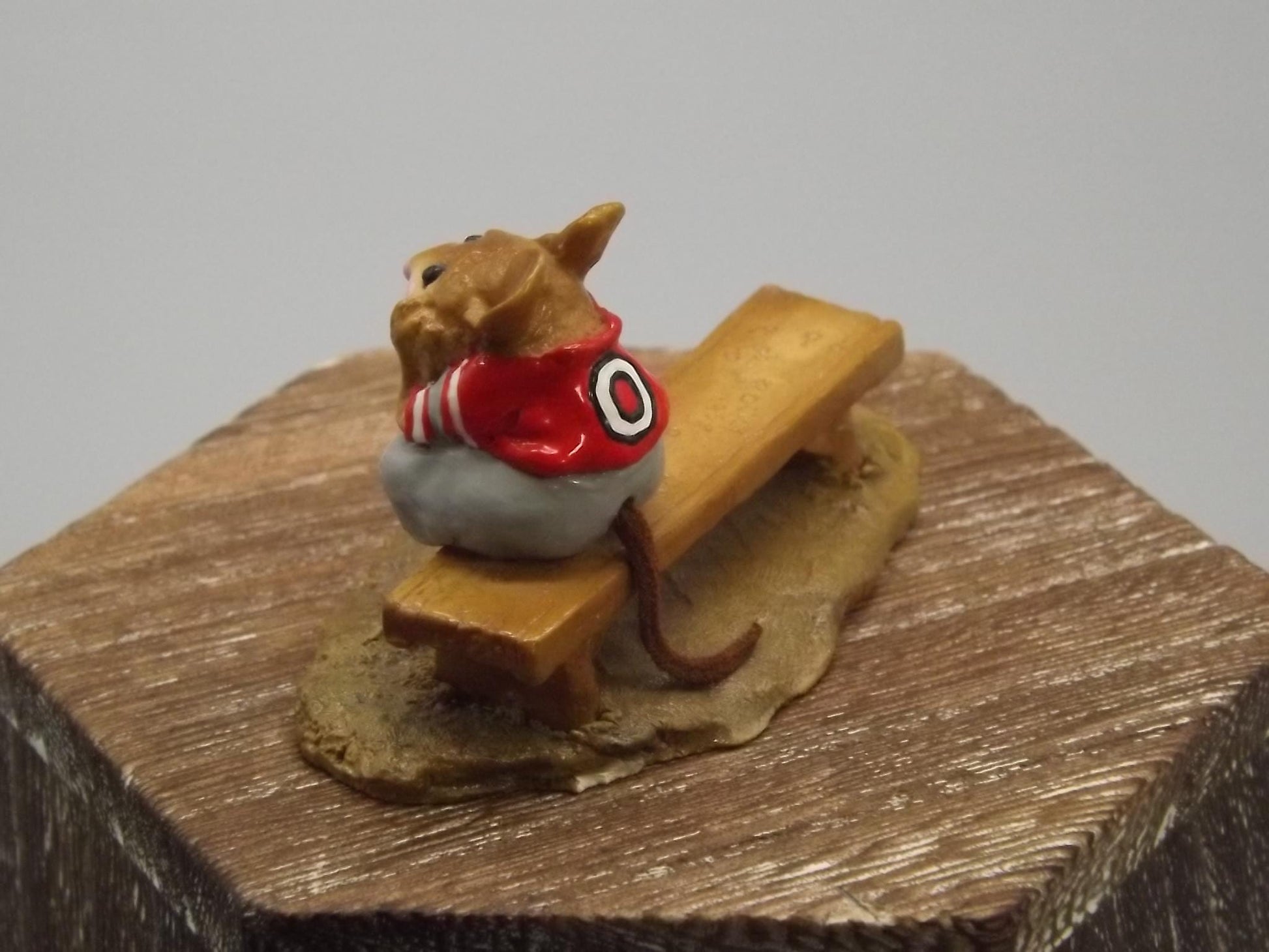 Vintage 1996 Wee Forest Folk Mouse: OSU Football Player Figurine