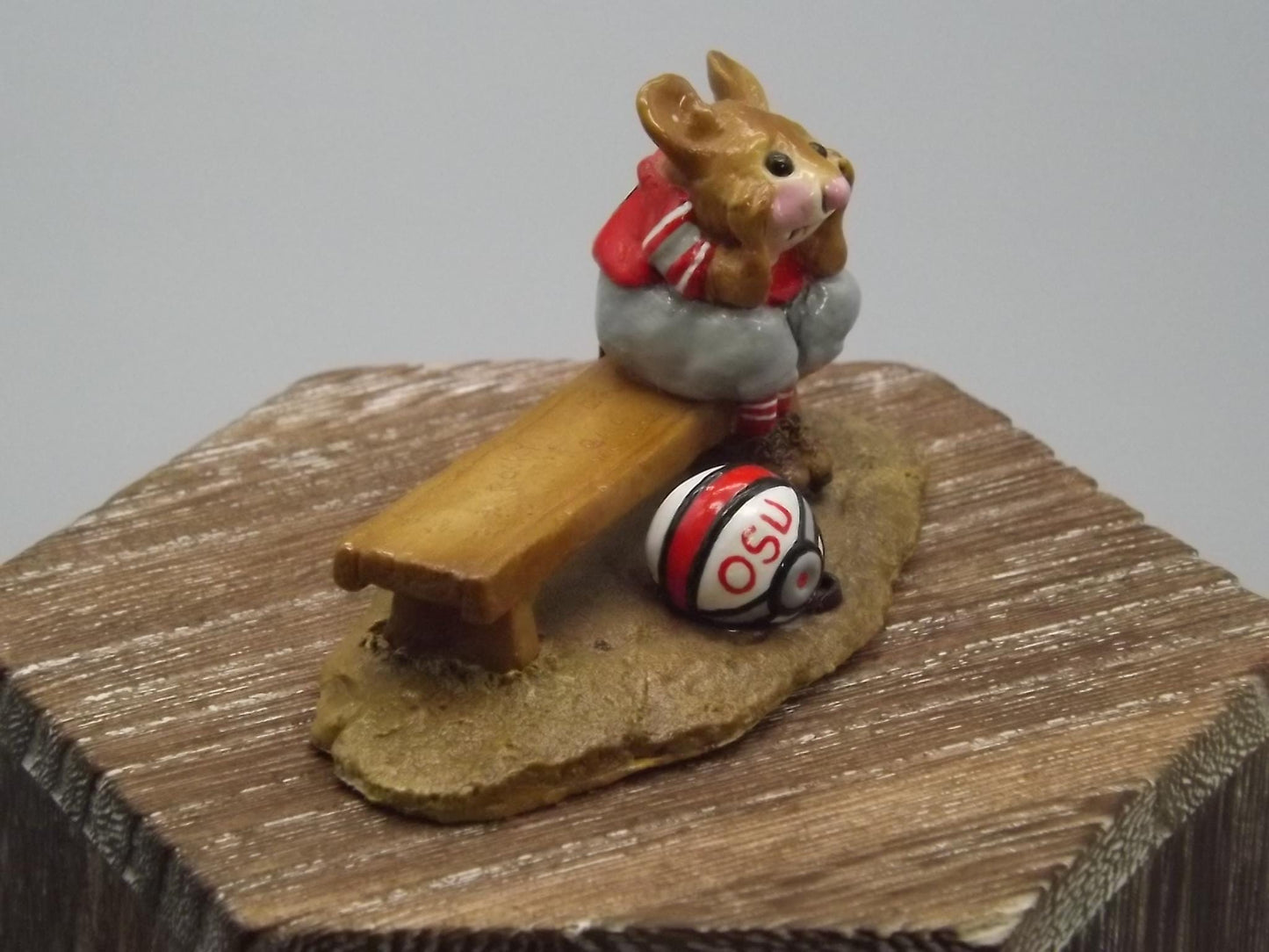 Vintage 1996 Wee Forest Folk Mouse: OSU Football Player Figurine