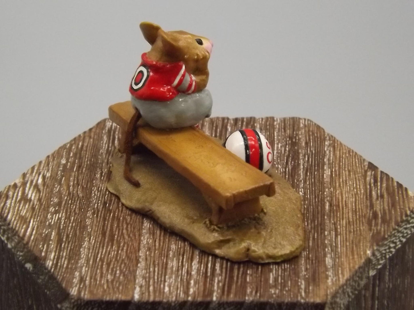 Vintage 1996 Wee Forest Folk Mouse: OSU Football Player Figurine