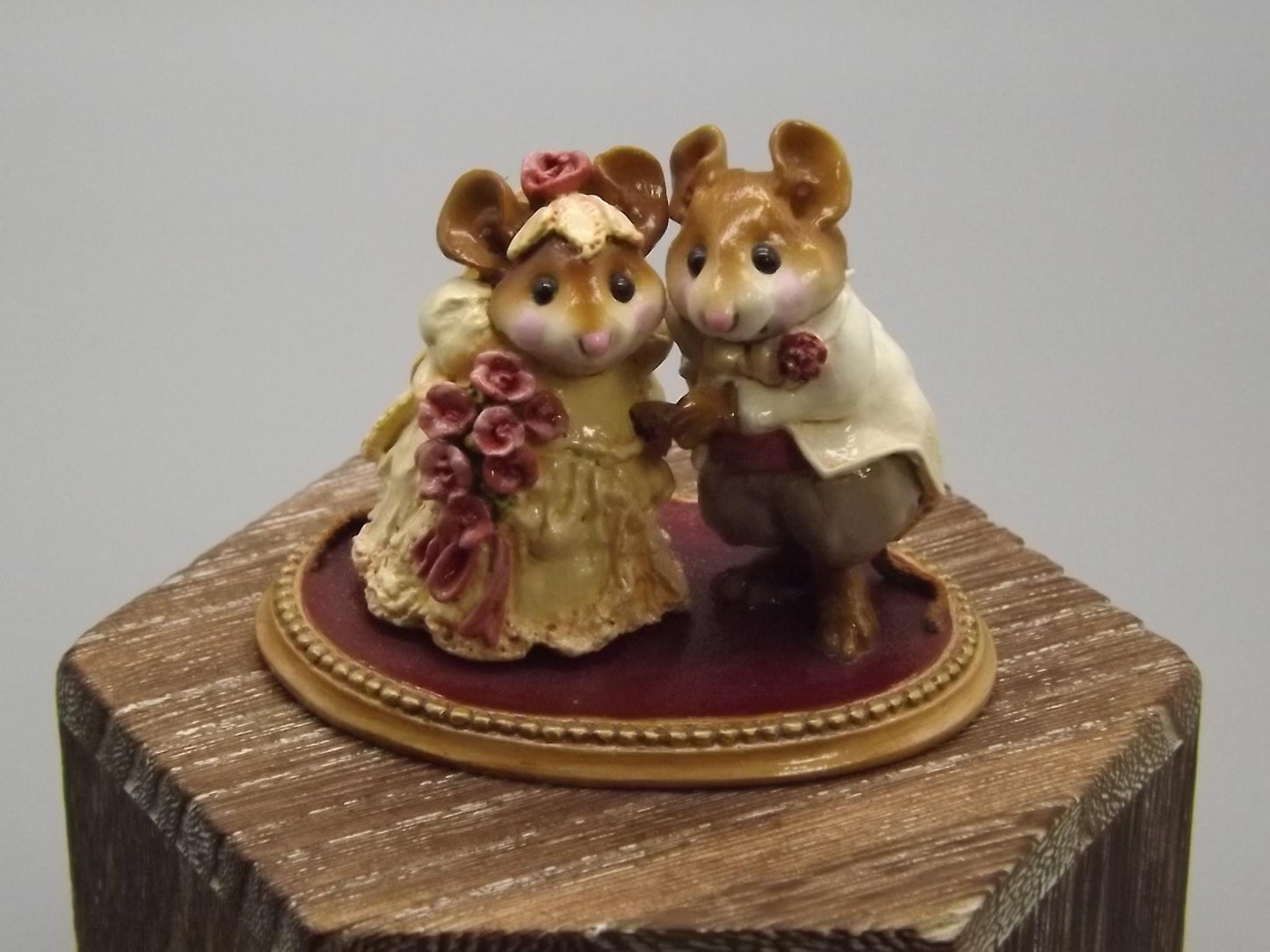 Vintage Wee Forest Folk Mice: "The Wedding Pair" Figurine, 1994