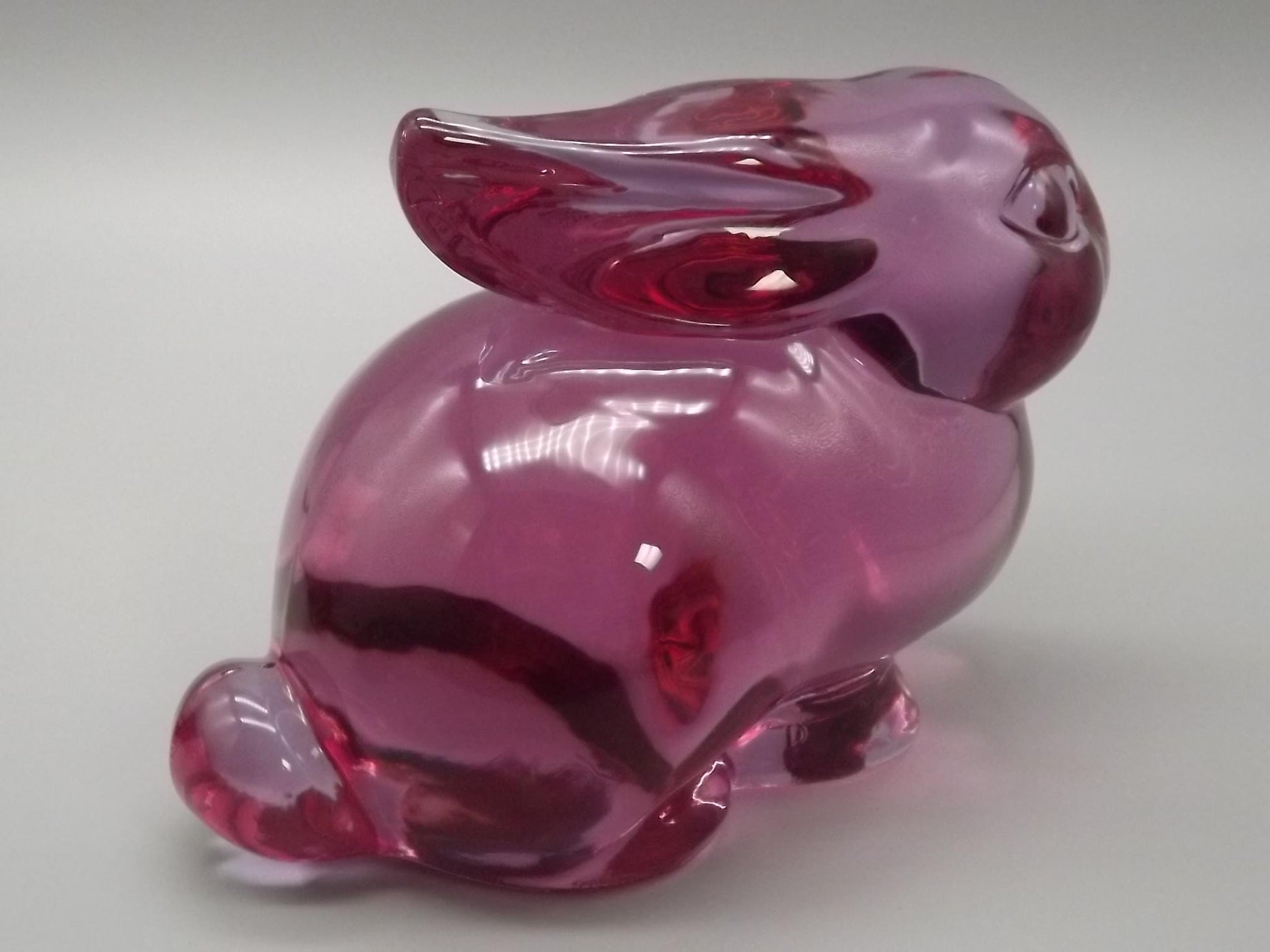 Vintage Heisey Lavender Ice Glass Rabbit Family - Limited Edition