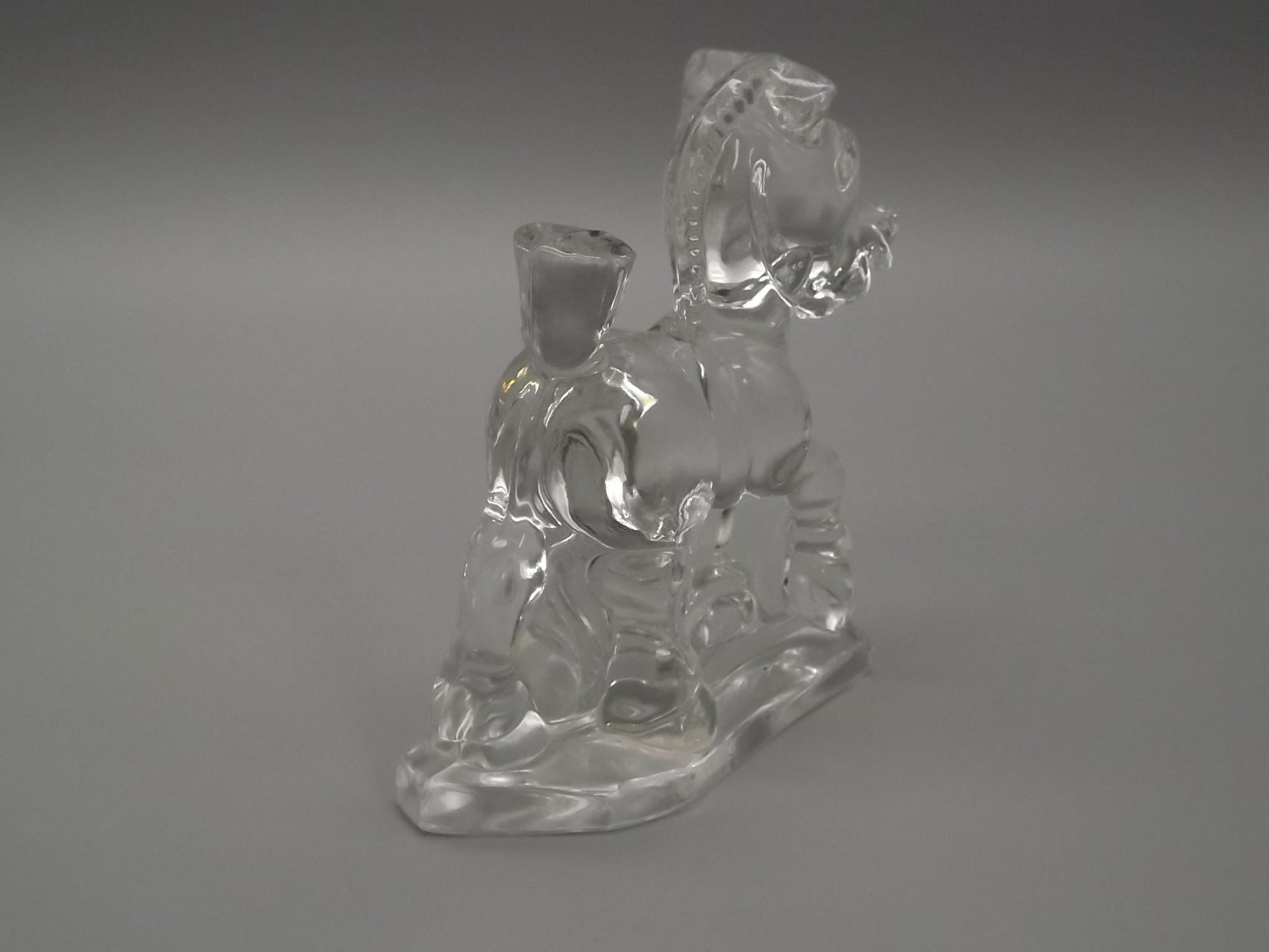 Vintage Heisey Clear Glass "Sparky" Horse Figure