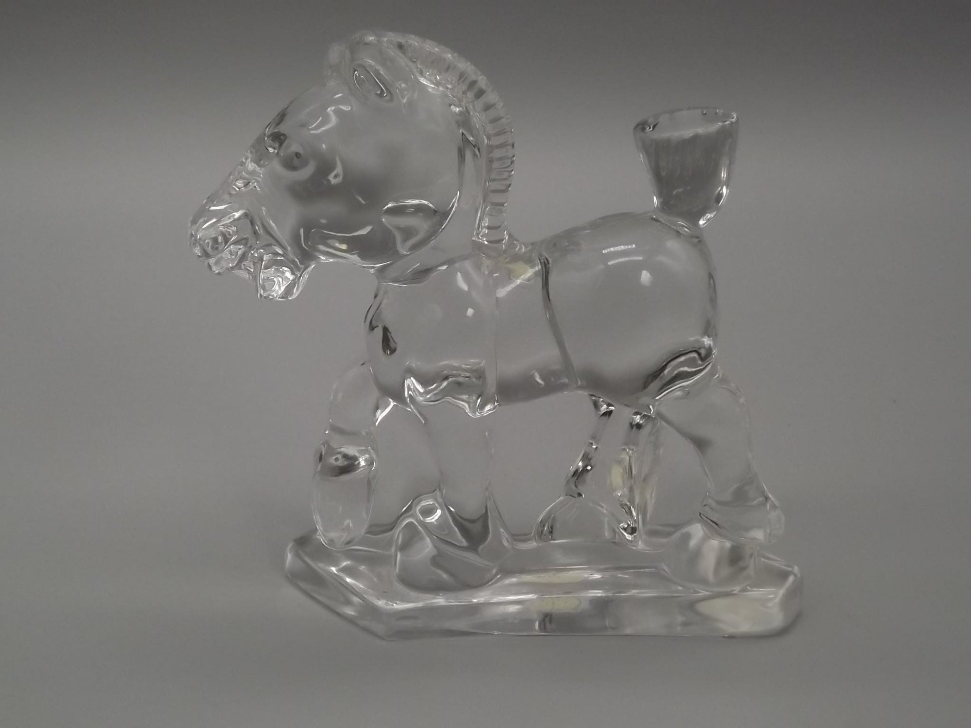 Vintage Heisey Clear Glass "Sparky" Horse Figure