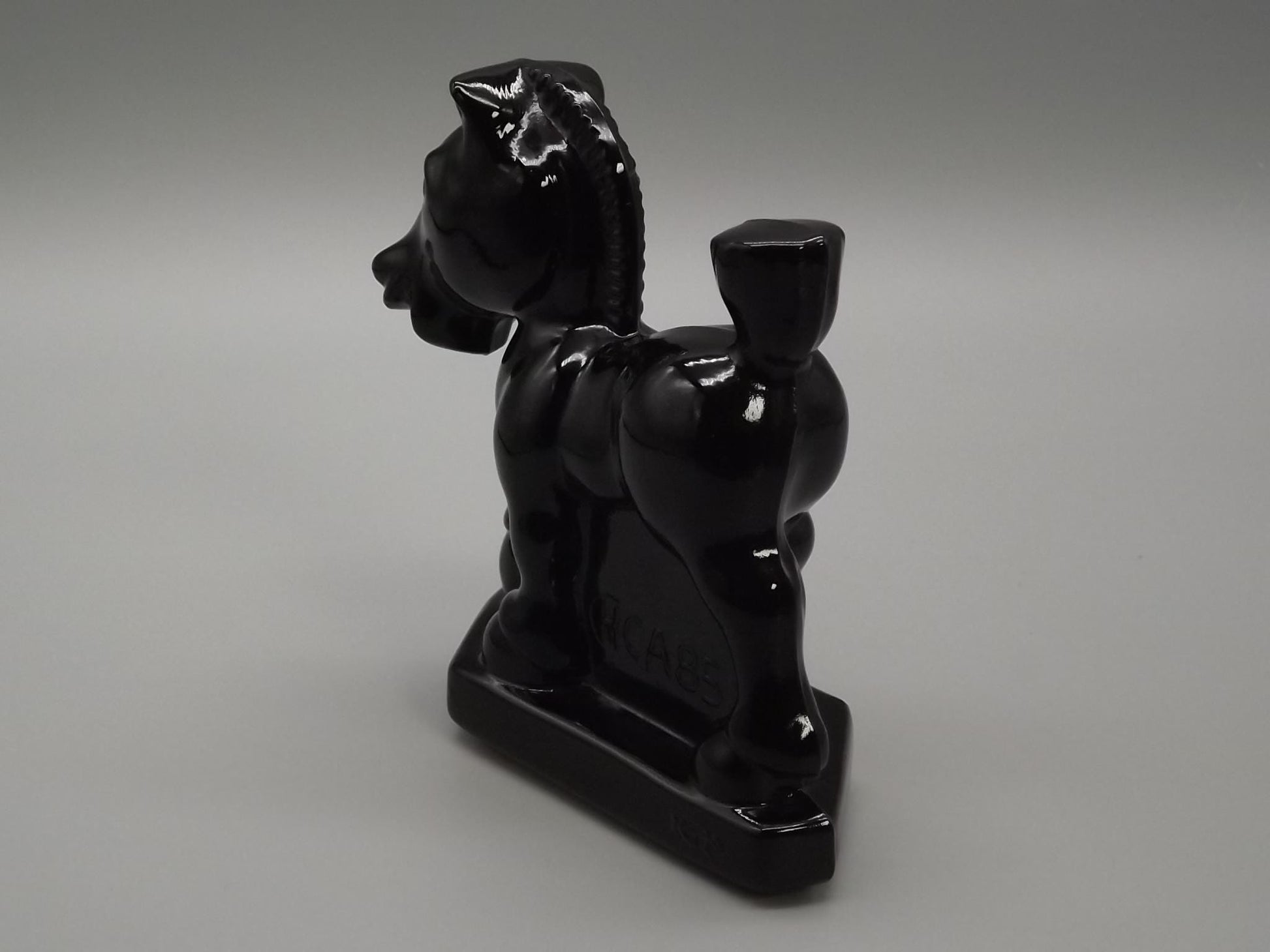 Vintage Heisey Imperial Black Glass "Sparky" Horse Figure