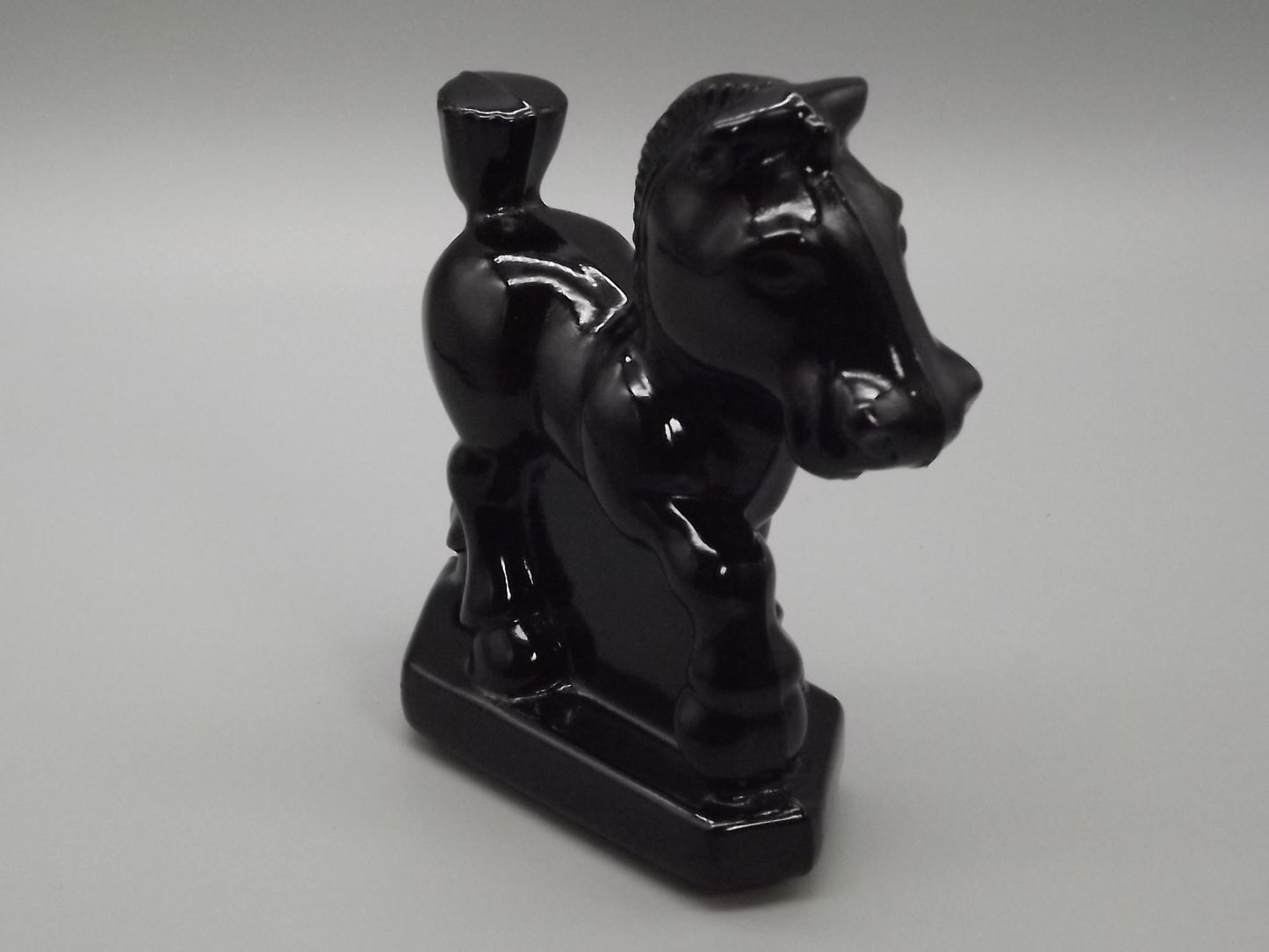 Vintage Heisey Imperial Black Glass "Sparky" Horse Figure