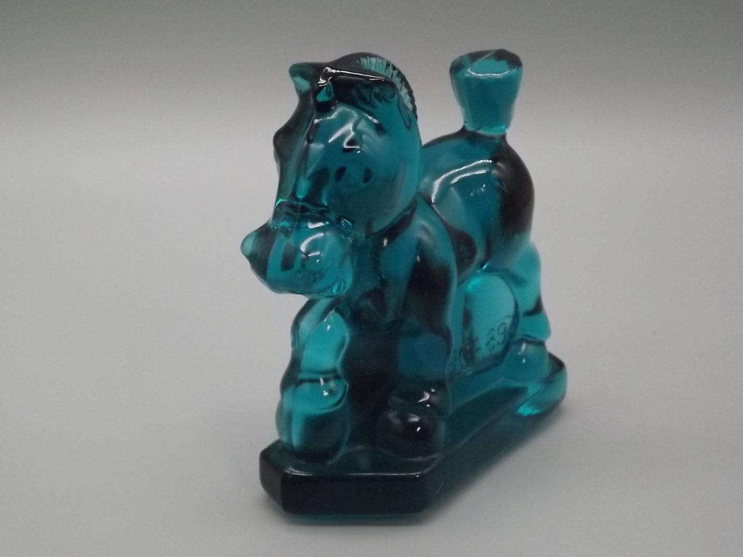 Vintage Heisey by Fenton Teal Glass "Sparky" Horse Figure