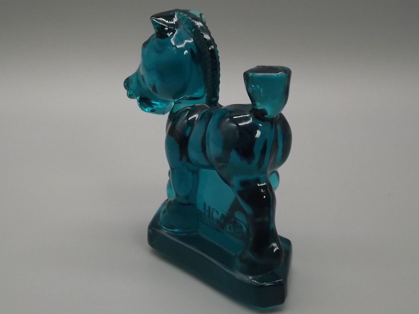 Vintage Heisey by Fenton Teal Glass "Sparky" Horse Figure