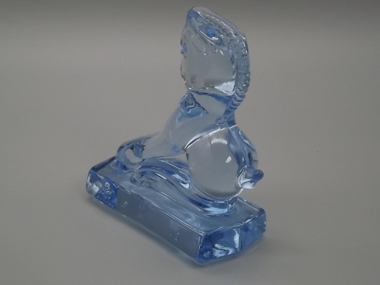 Vintage Heisey Longaberger Blue Glass Horse Figurine