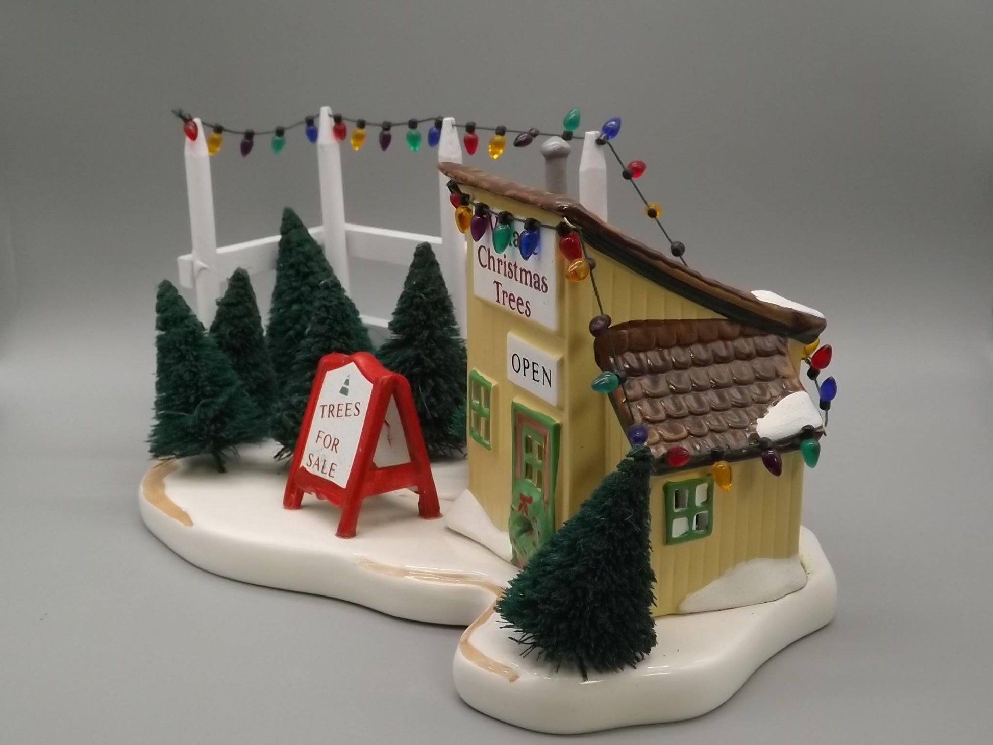 Vintage 1988 Snow Village "Village Christmas Trees" Figurine with Box & COA