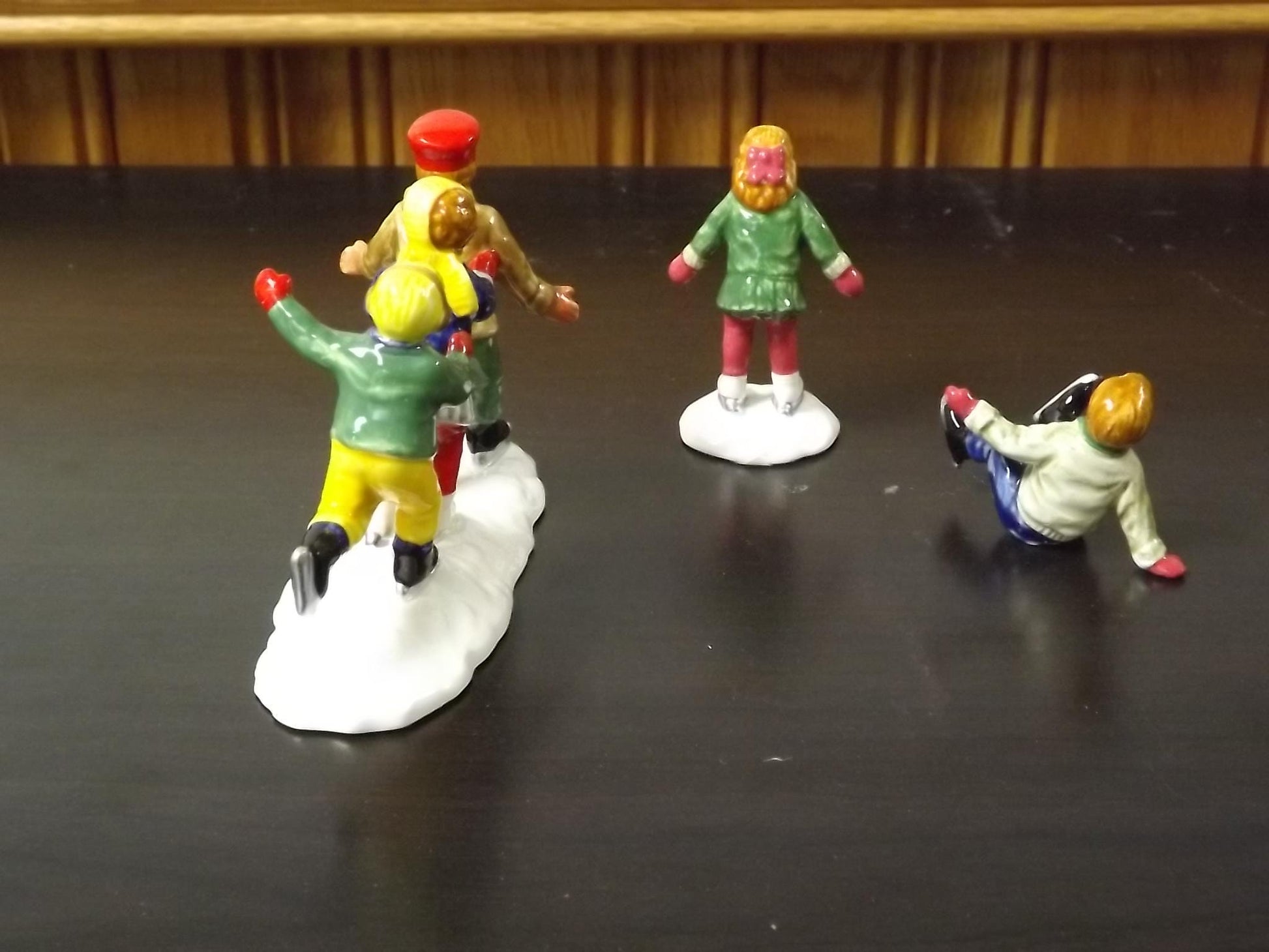 Vintage 1989 Snow Village Gazebo with Skaters: Seasonal Display with Box & COA