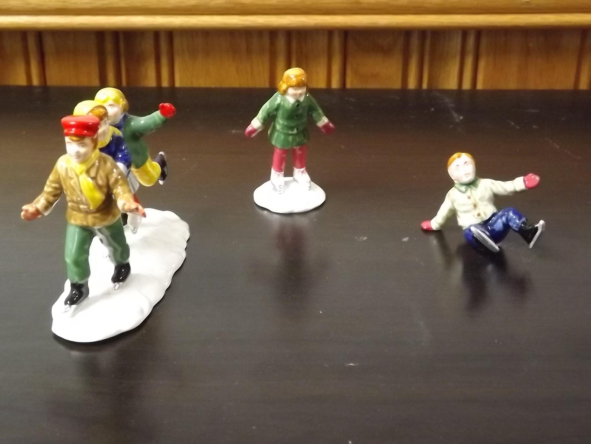 Vintage 1989 Snow Village Gazebo with Skaters: Seasonal Display with Box & COA