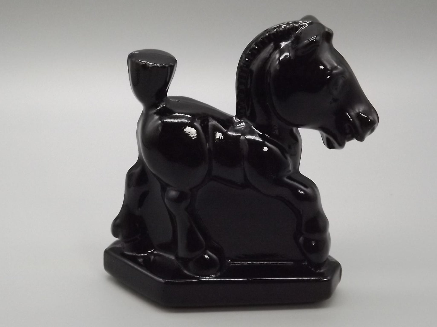 Vintage Heisey Imperial Black Glass "Sparky" Horse Figure