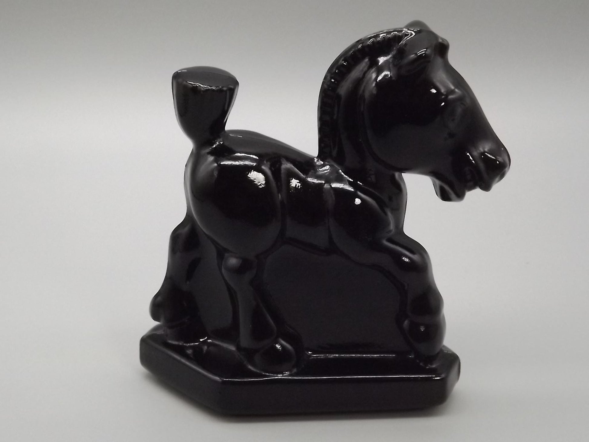 Vintage Heisey Imperial Black Glass "Sparky" Horse Figure