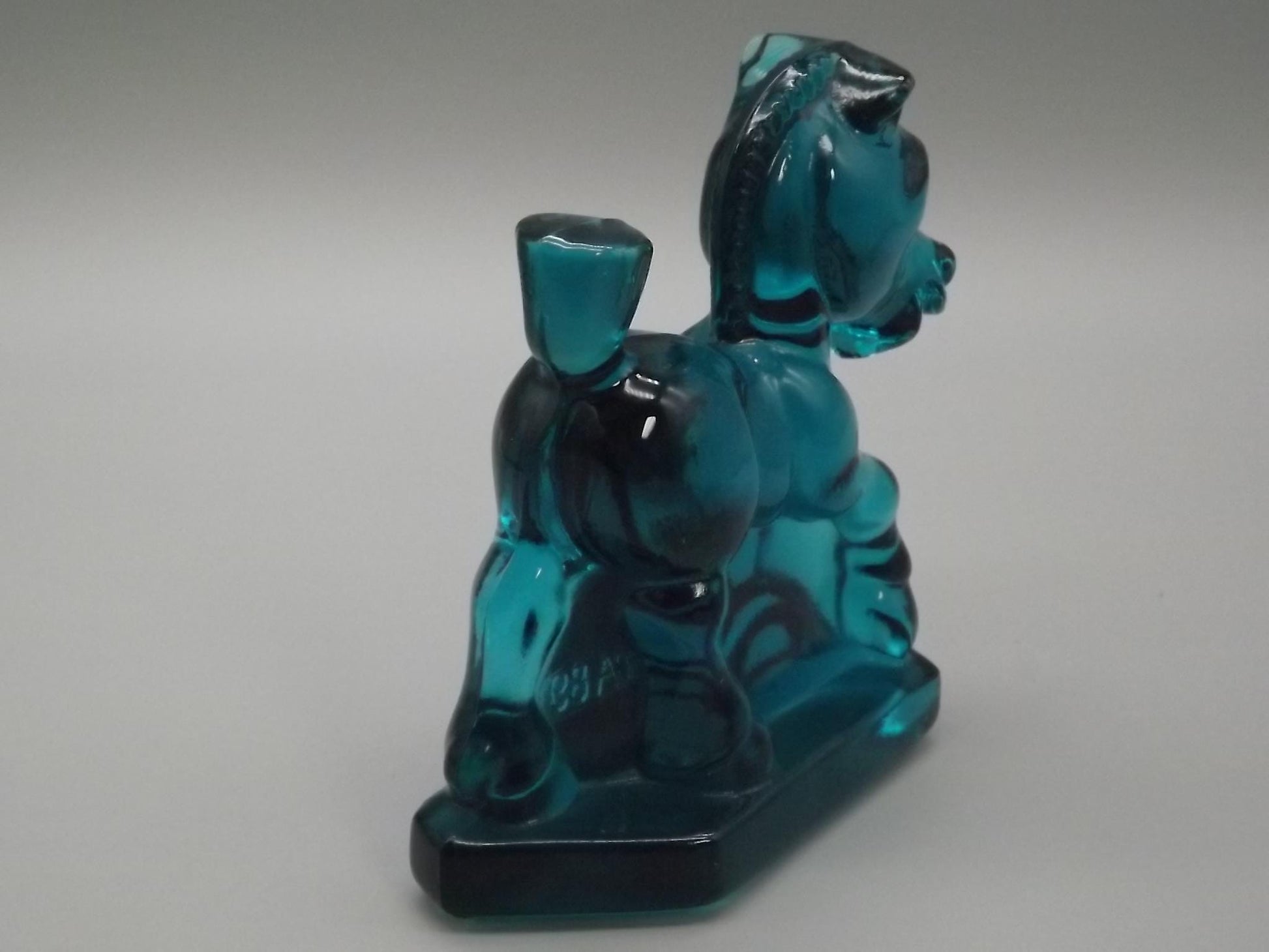 Vintage Heisey by Fenton Teal Glass "Sparky" Horse Figure
