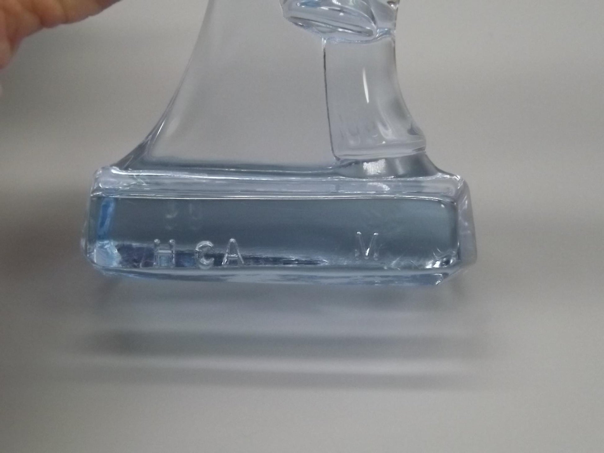 Vintage Heisey Longaberger Blue Glass Bucking Horse Figurine