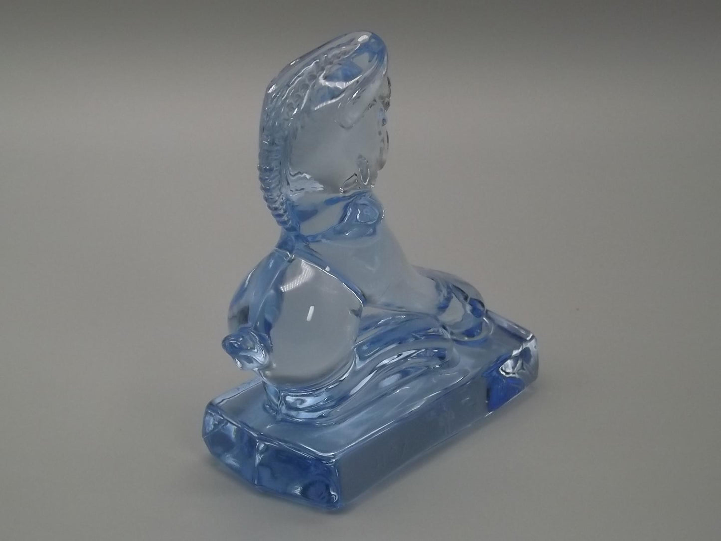 Vintage Heisey Longaberger Blue Glass Horse Figurine