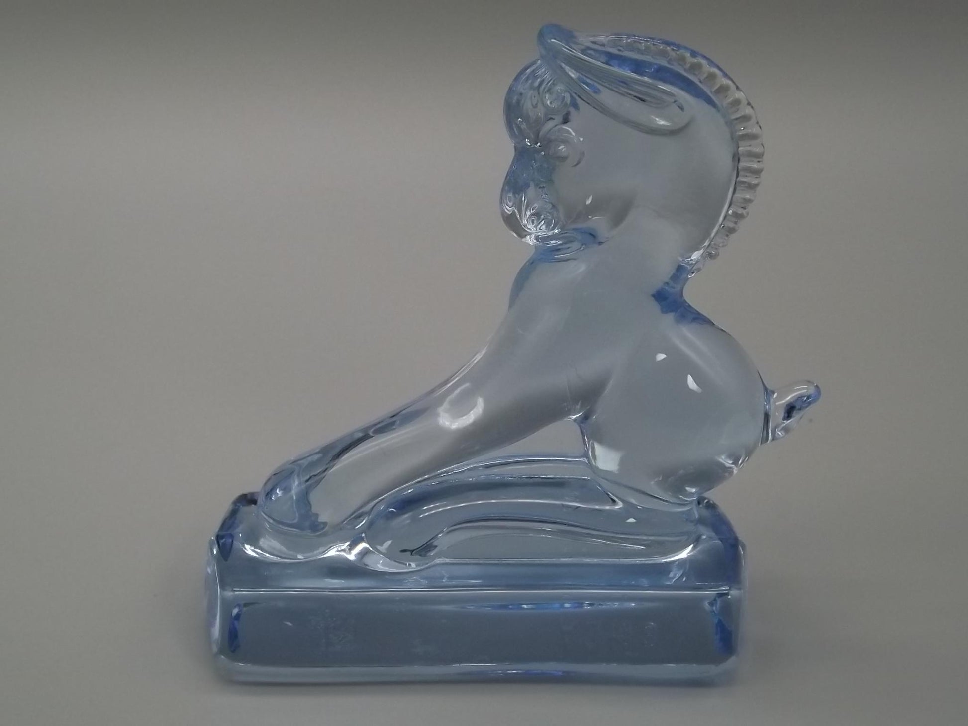 Vintage Heisey Longaberger Blue Glass Horse Figurine