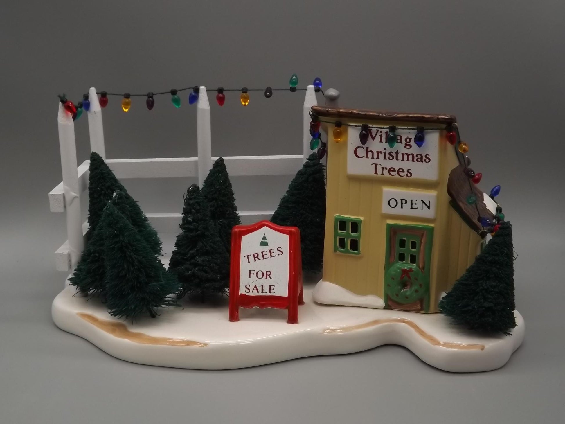 Vintage 1988 Snow Village "Village Christmas Trees" Figurine with Box & COA