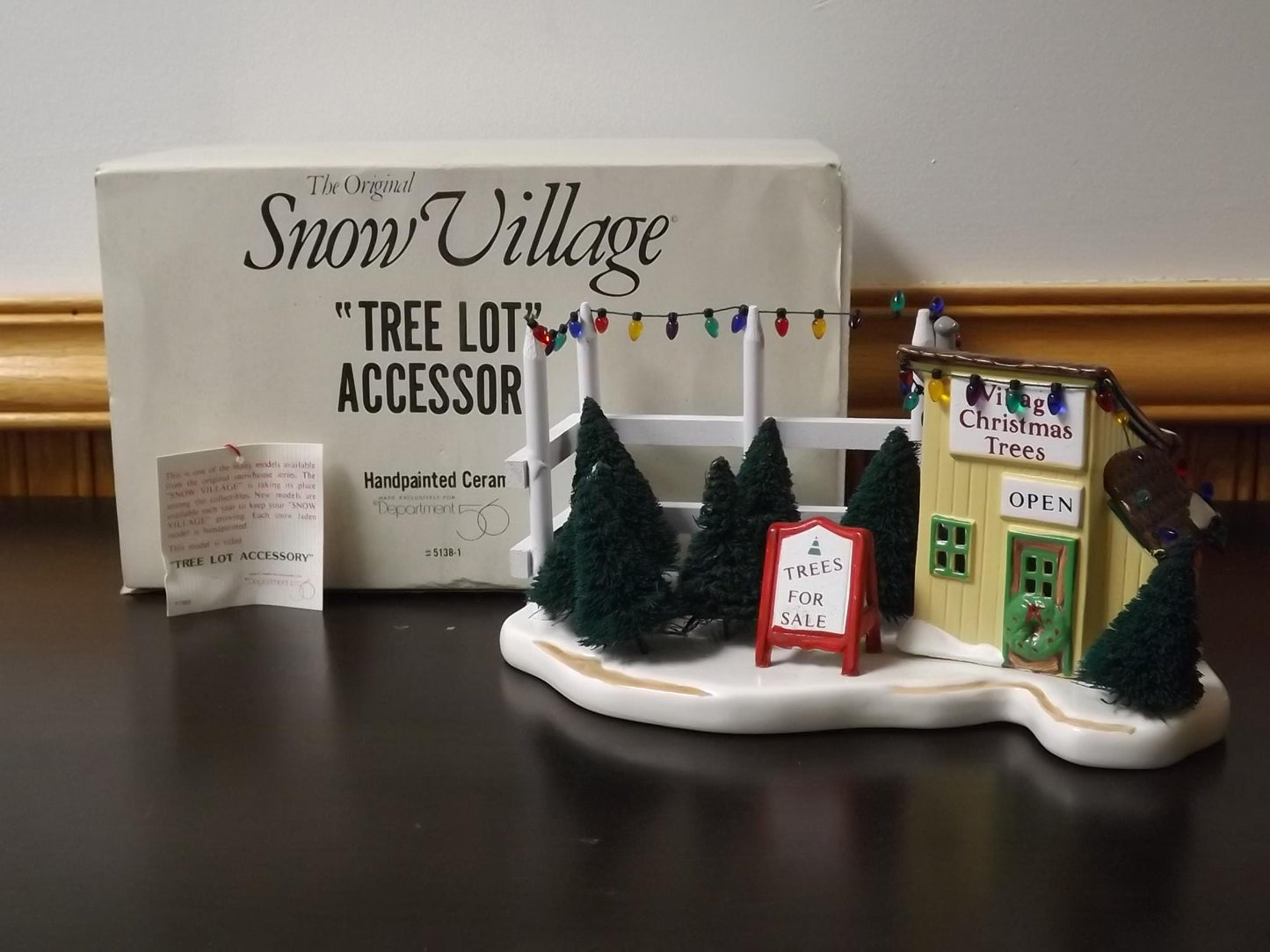 Vintage 1988 Snow Village "Village Christmas Trees" Figurine with Box & COA