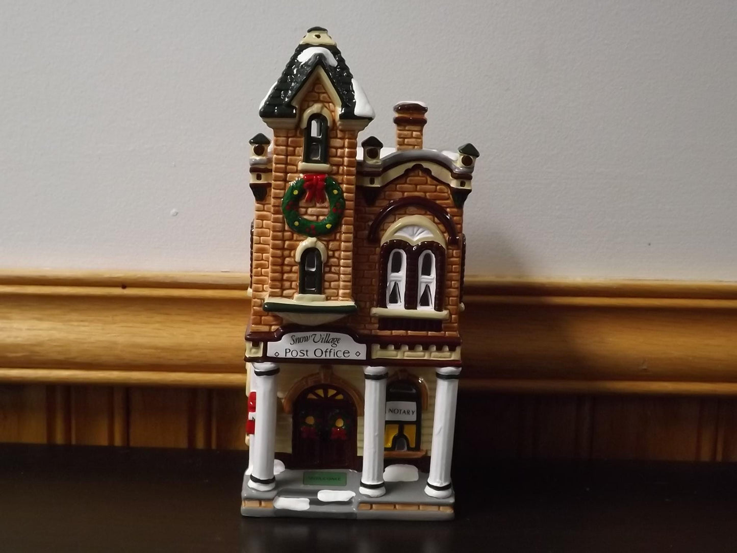 Vintage 1992 Snow Village Post Office Figurine: Holiday Village Scene (With Box & COA)