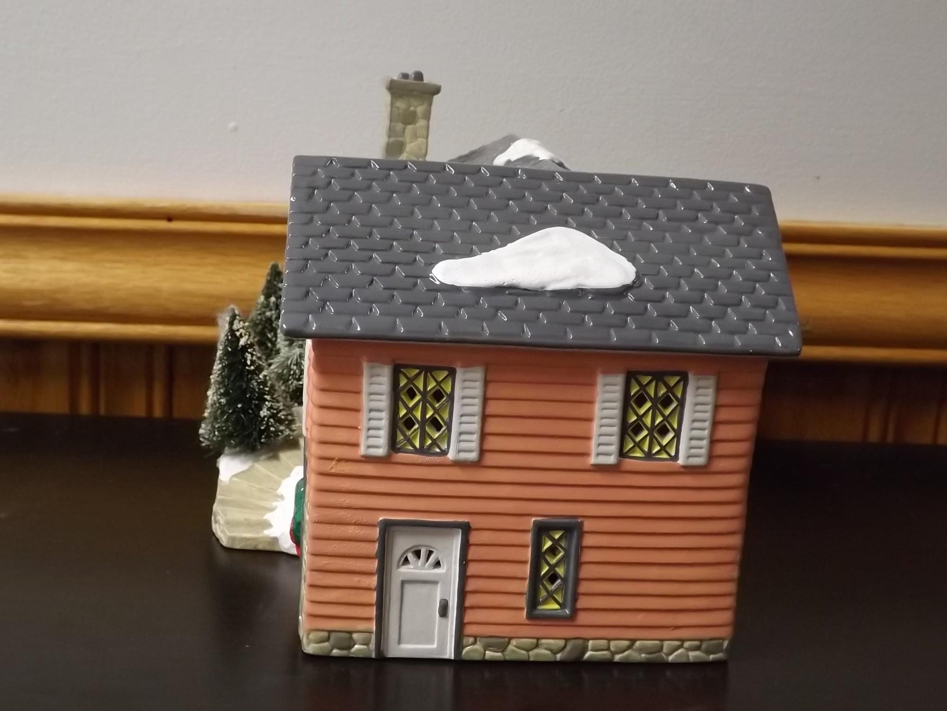 Vintage Snow Village Morningside House: Illuminated Christmas Figurine (With Box & COA)