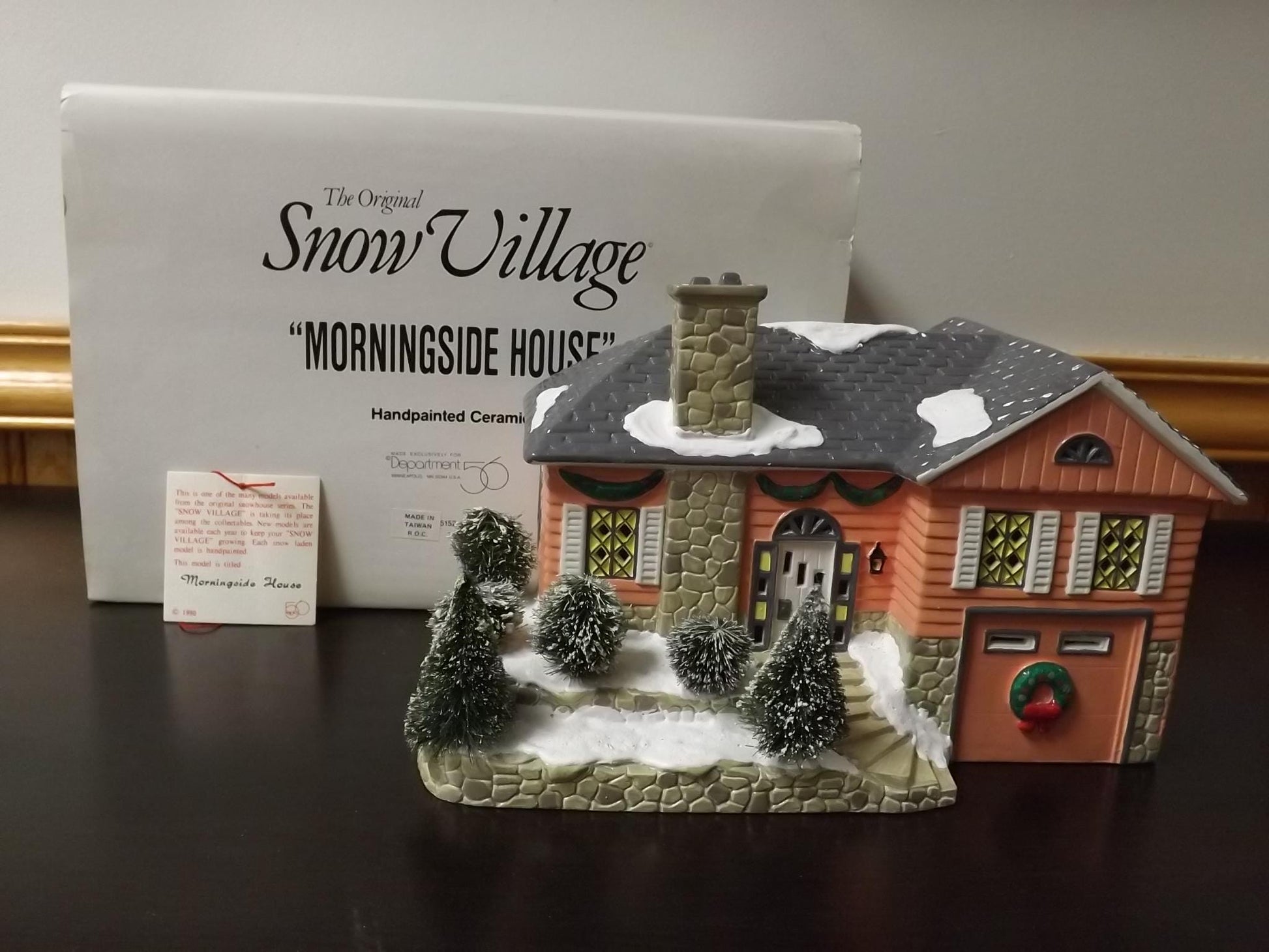 Vintage Snow Village Morningside House: Illuminated Christmas Figurine (With Box & COA)
