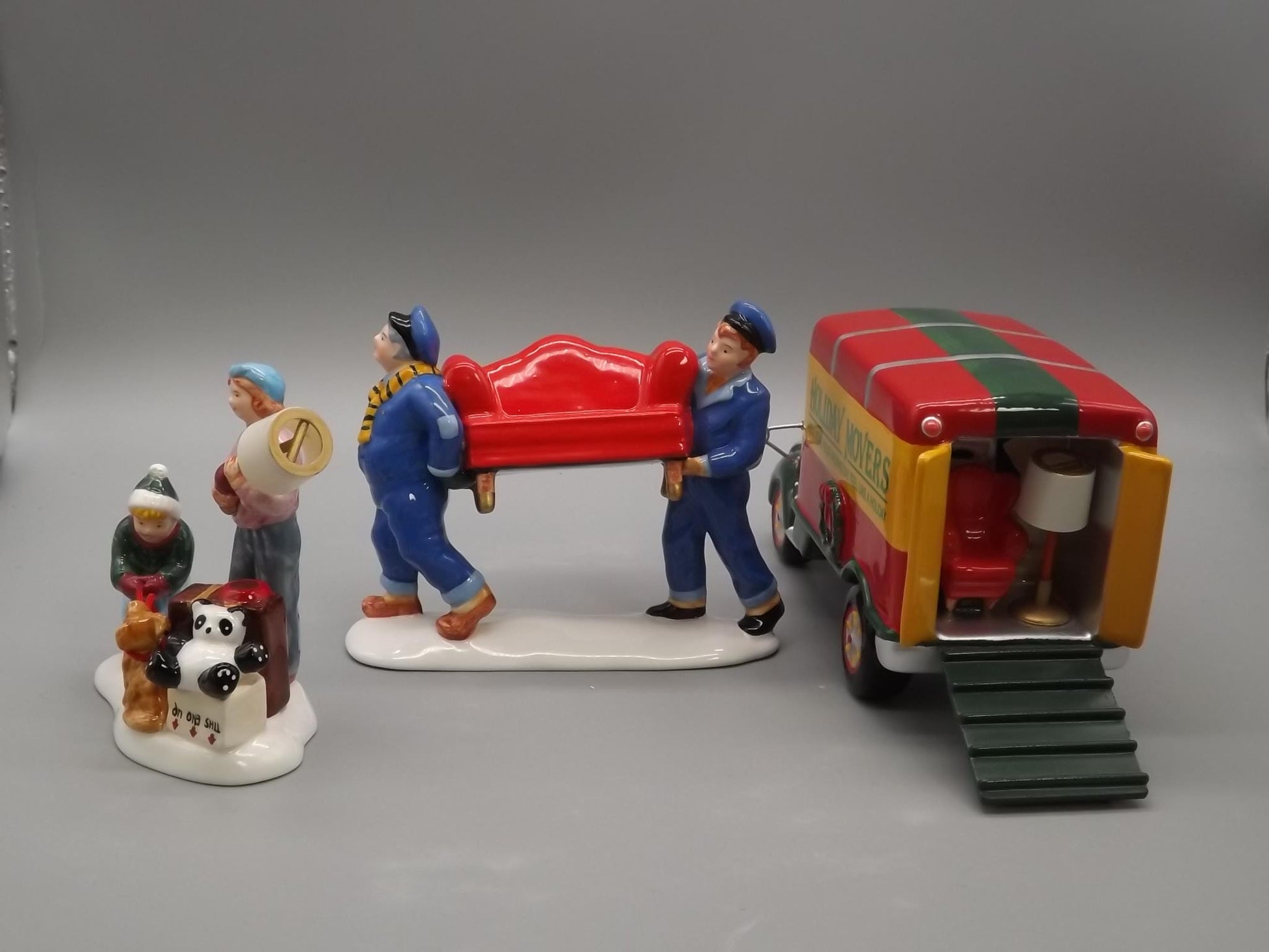 Vintage Snow Village "Moving Day" Truck & Figures with Box