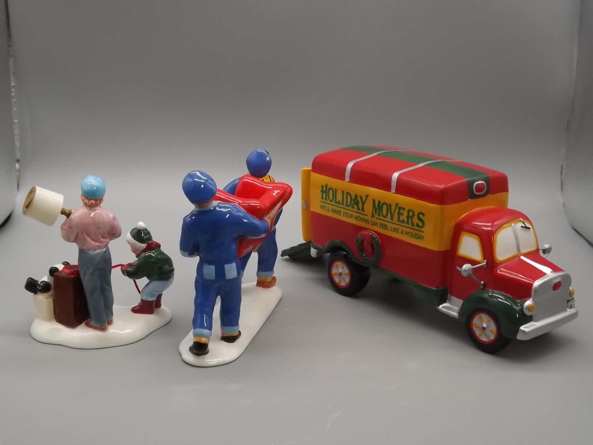 Vintage Snow Village "Moving Day" Truck & Figures with Box