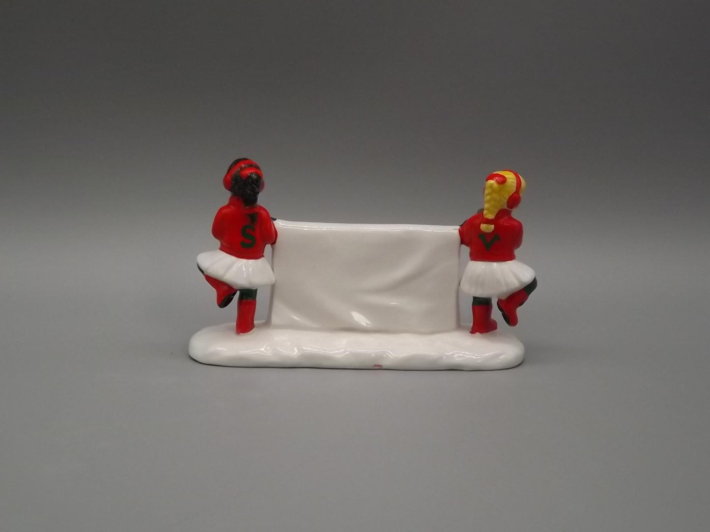 Vintage Snow Village Figurine: "Come Join the Parade" Banner Girls, #5411-9 (With Box)