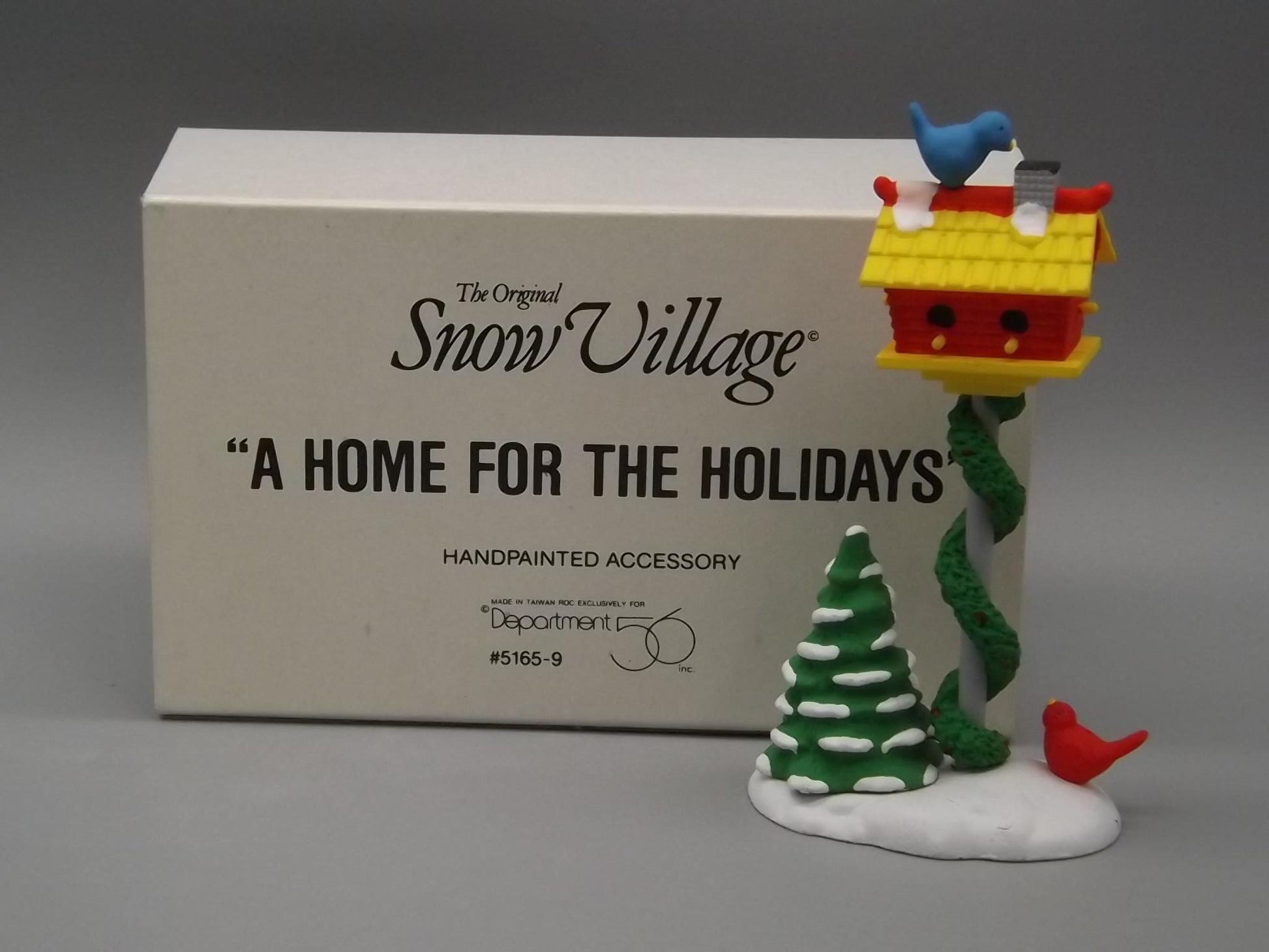 Vintage Snow Village Birdhouse Figurine: "A Home for the Holidays"