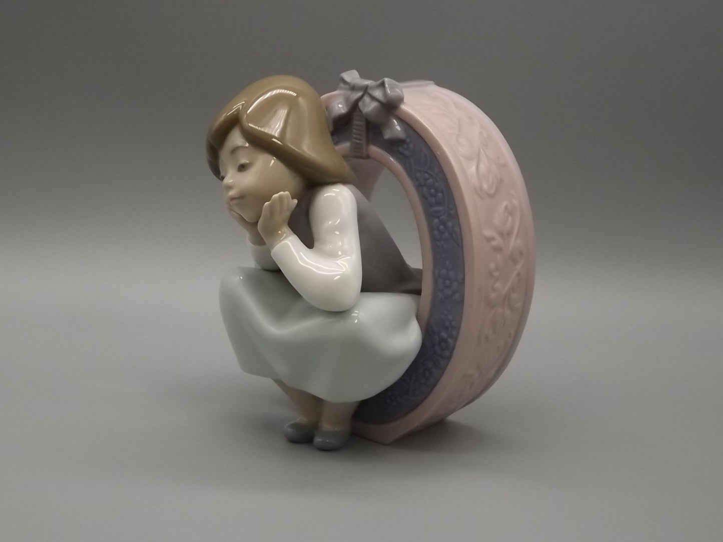 Vintage Lladro Figurine "O is for Olivia" #5148 - Girl in Letter