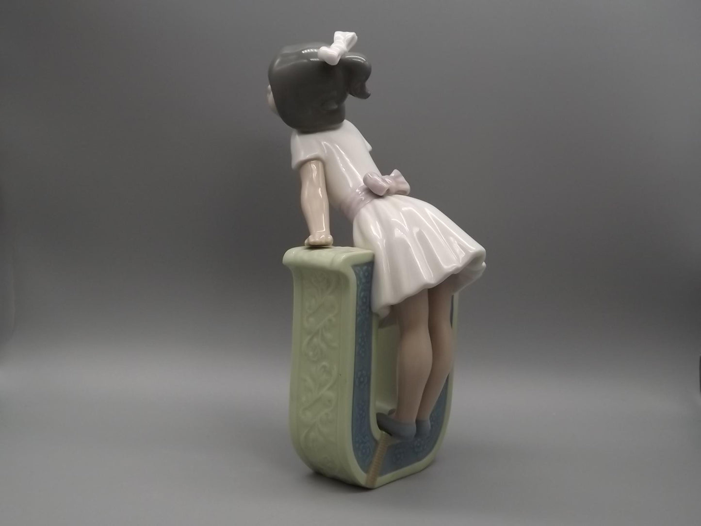 Vintage Lladro Figurine: "U is for Ursala" Girl in Letter (1982)