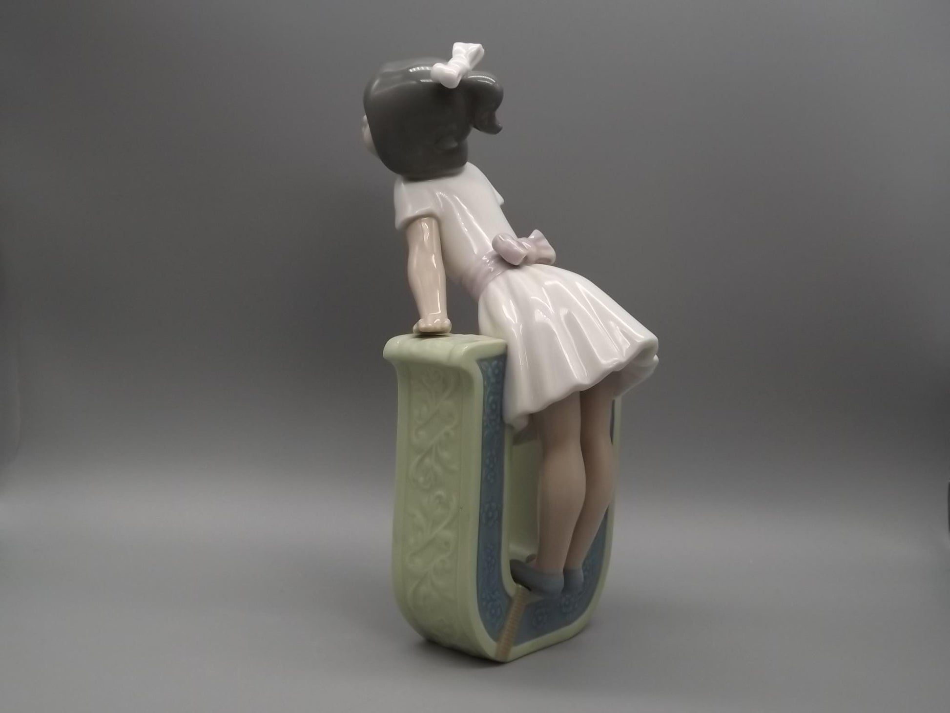 Vintage Lladro Figurine: "U is for Ursala" Girl in Letter (1982)