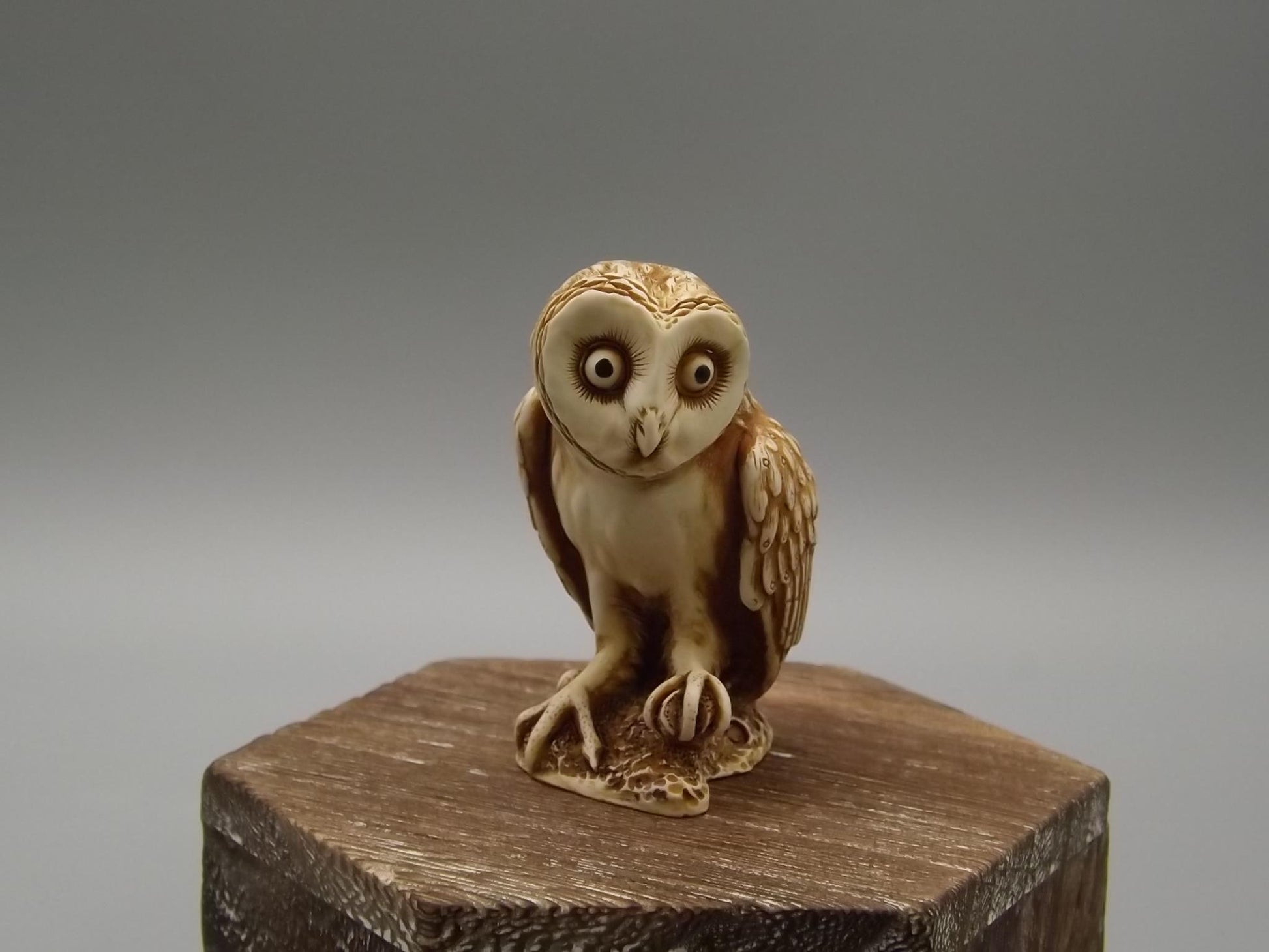 Harmony Kingdom 1999 "Ollie" Netsuke Owl Figurine TJNOW with original box and COA. Excellent condition.