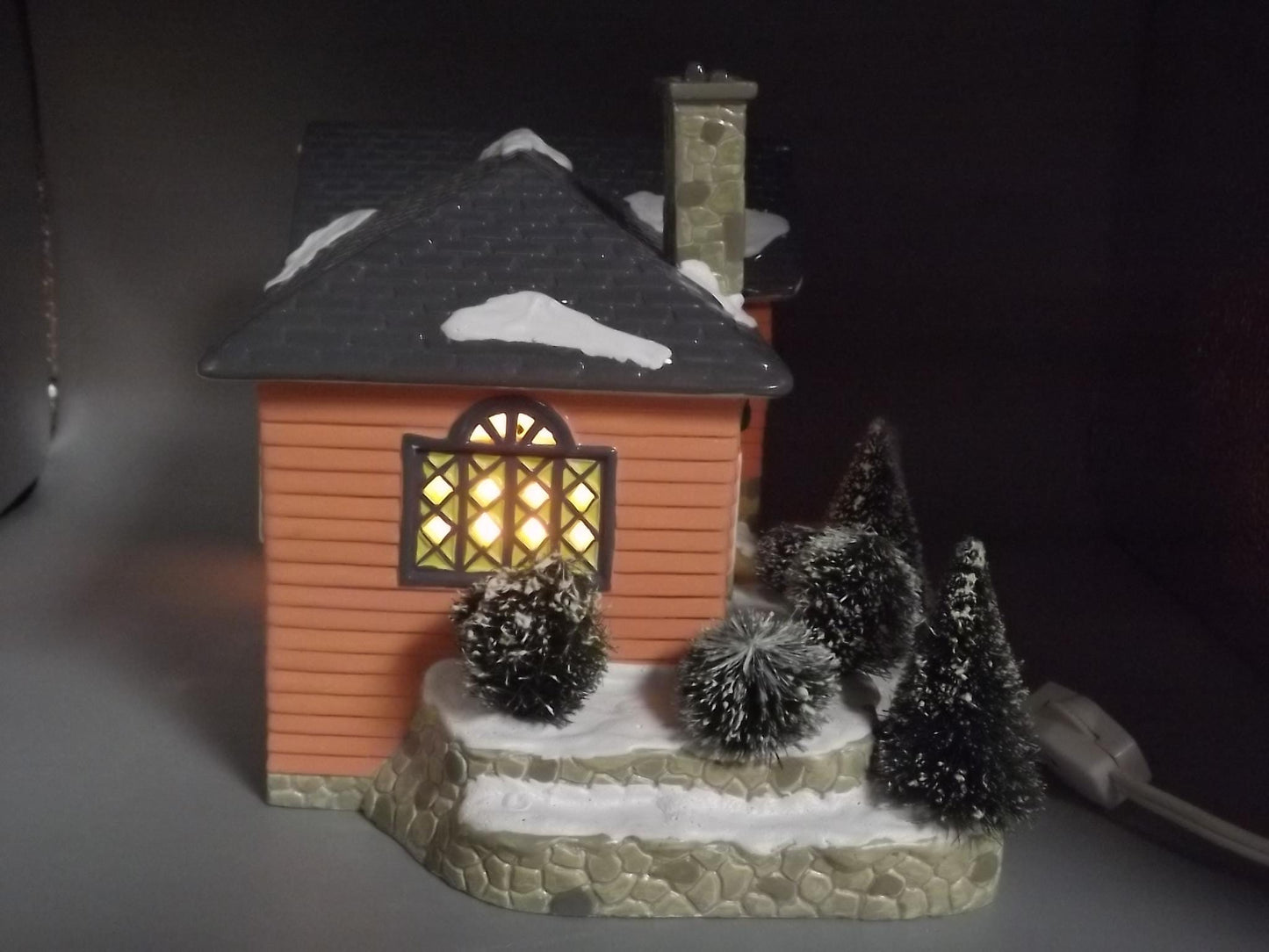 Vintage Snow Village Morningside House: Illuminated Christmas Figurine (With Box & COA)